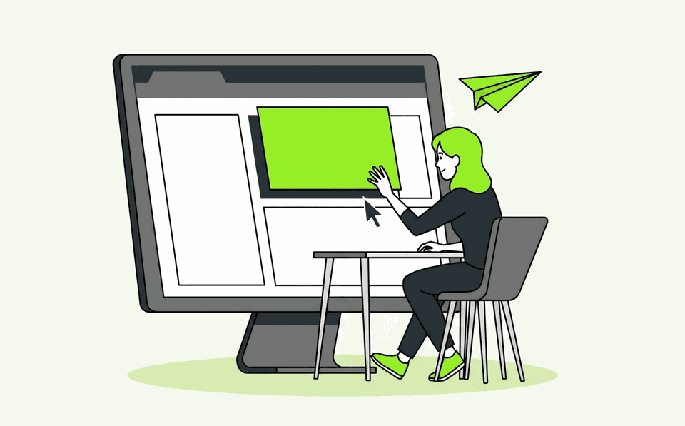 Illustration of publishing content blocks on a website
