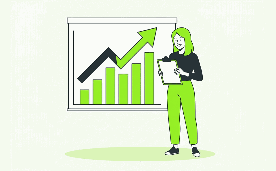 Illustration of presenting a growth report
